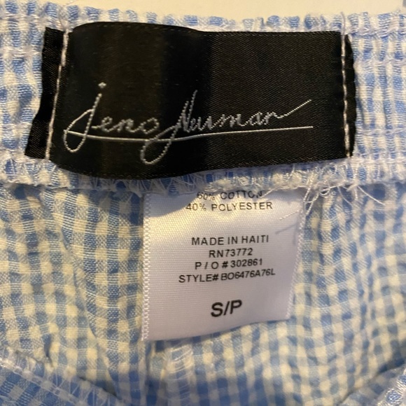 Jeno Newman Blue/White Gingham Capris/Shorts SIZE SMALL - Picture 3 of 3